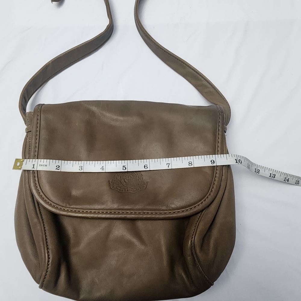 Vintage‎ Stone Mountain Taupe Leather Crossbody Shoulder Bag Classic Casual - Picture 8 of 12